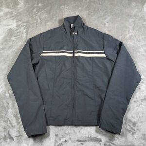 Vintage Nike Jacket Womens Medium Striped Full Zip Track Windbreaker Swoosh Y2K